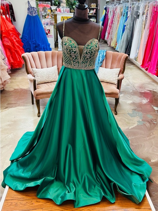 Rachel Allan Dresses & Skirts - Rachel Allan Emerald Green Beaded Sweetheart Prom Gown